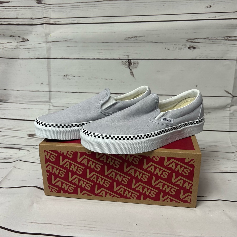 Vans classic slip-on Grey Dawn Check Foxing bran new.
